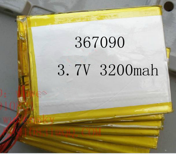 Size 367090 3 7V 3200mah Lithium polymer Battery with Protection Board For PDA Tablet PCs Digital