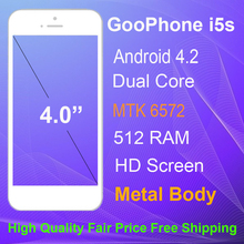 Goophone i5s Android 4.2 Mobile Phones Show 8/16GB/32GB ROM 4.0-inch Full HD 854*480px LCD screen Cell Phones Free Shipping