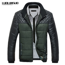 2015 New Arrival Mandarin Collar Zipper Regular Thick Spliced Men s Cotton Jackets Winter Warm Pu