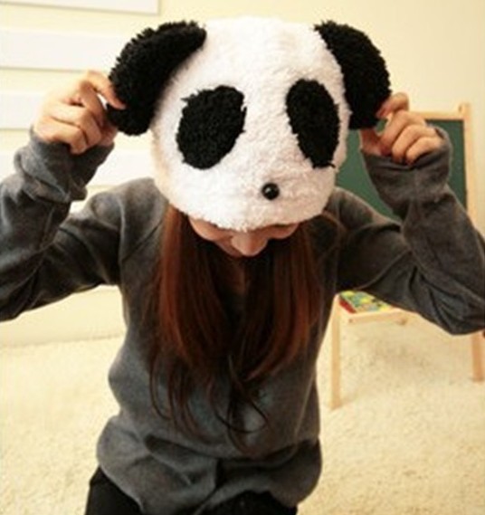 2015 Fashion Kung Fu Panda Hats for Women Bonnet Velvet Ear Warm Winter Cap Men Cute