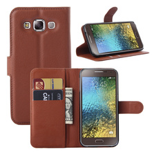 Luxury Wallet PU Leather Flip Cover Phone Case For Samsung Galaxy E5 E500 SM E500FDS Cell