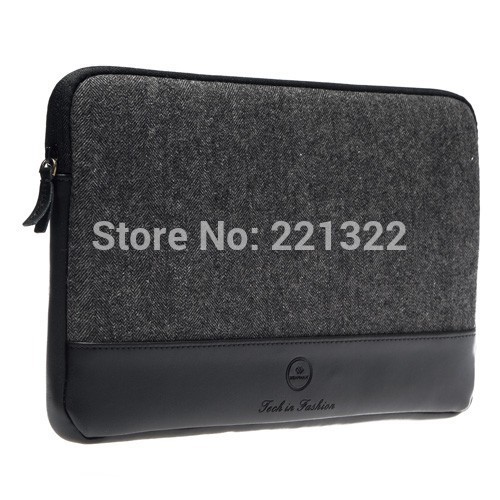 Free Shipping Notebook Computer Laptop Bag Fashion Design Genuine Leather And Felt For Macbook Pro 13