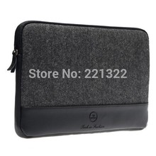 Free Shipping Notebook Computer Laptop Bag Fashion Design Genuine Leather And Felt For Macbook Pro 13