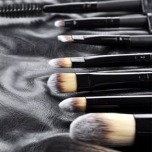 Professional 9 pcs Makeup Brushes Set Stylish foundation brush Makeup Tools Kits pincei Free Leather Black