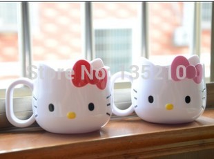 2015 New Arrival Hello Kitty Cups Mug Cute Children s Gargle cup Toothbrush Cup Two Colors