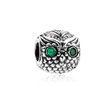 Free shipping new diy beads Cute owl Fit bracelets Fit pandora European style Women diy alloy beads crystal beads YW15065