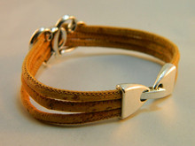Portugal Pulseras Cork jewelry bracelets Cork bracelets Three cork rope alloy love accessories handmade natural bracelets