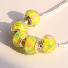 5pcs lot DIY thread Murano Glass big hole Beads Charms fit Europe pandora Bracelets necklaces accessories