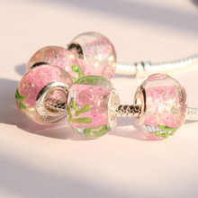 5pcs lot DIY thread Murano Glass big hole Beads Charms fit Europe pandora Bracelets necklaces accessories