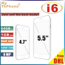 Best Version Aluminum i6 4.7” cell Phone, i6 Plus 5.5” Phone Quad core 1GB RAM 32GB ROM 8MP 1280*720 IPS Android 4.4 Free DHL