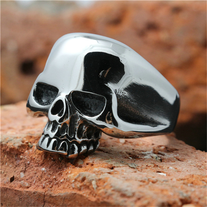 1pc Lastest Design  Hot Mens Boy Skull Head Ring 316L Stainless Steel Punk Style Ring