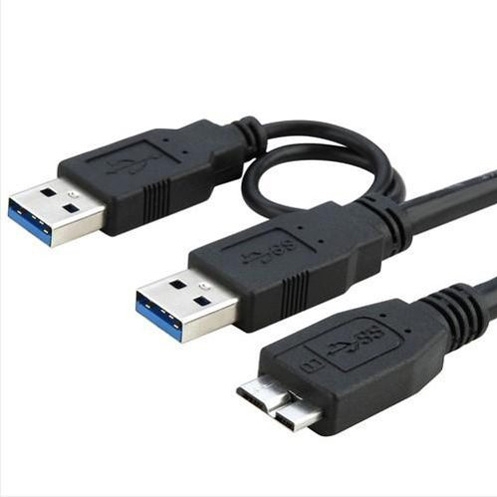 Special Offer New Dual A to Micro B USB 3 0 Y Cable Cable Length 50cm