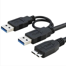 Special Offer New Dual A to Micro-B USB 3.0 Y Cable Cable Length: 50cm