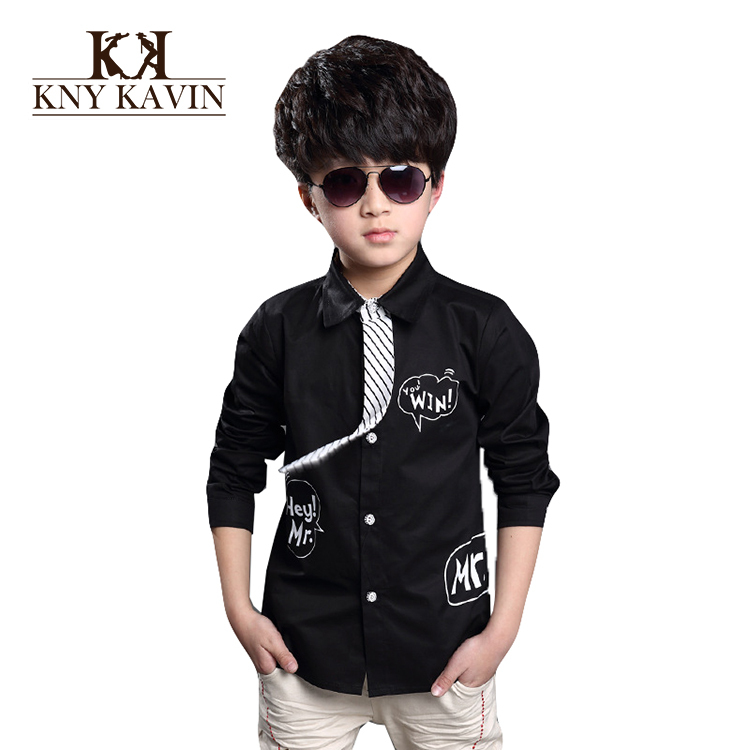 Multicolor 2015 New Arrival boys casual blouse long sleeve boys shirt with necktie children fashion blouse