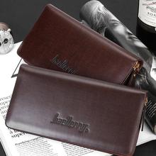 New business men wallets Single zipper Korean long paragraph men clutch bag solid color PU leather