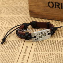 Cupid Match Up Double Heart Love Genuine leather upper Bracelet Romantic Gift for Lovers Super Value