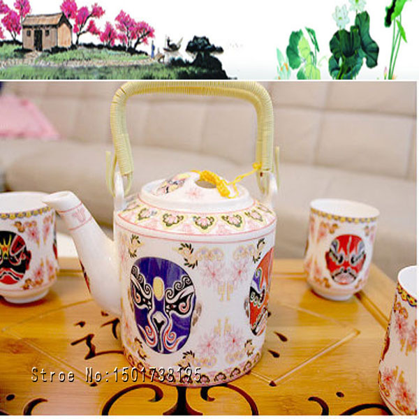 HOT High quality jingdezhen porcelain Hand Made Coffee Tea Sets capacity 750ml Teacup150ml 6 pcs China