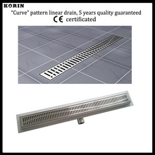 800mm «Curve» Stainless Steel 304 Linear Shower Drain, Horizontal Drain, Floor Waste, Tile Insert Deodorant floor drain