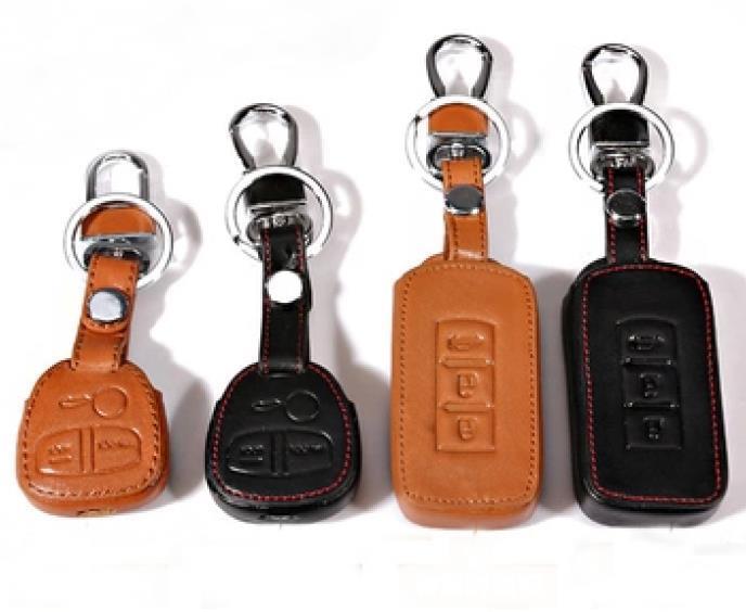 High Quality MITSUBISHI OUTLANDER Lancer EX Mitsubishi ASX Pajero Genuine leather Remote Control Car Keychain key
