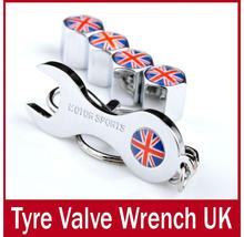 England Britain Uk Anti-Theft Union Jack Wrench Keychain Tire Valve Stem Caps Wheel Valve Caps Flag Stem Cap Flag Emblem Valves