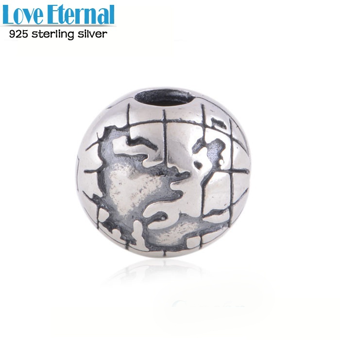 New 925 Sterling Silver Jewelry Ball Globe Stopper Clips Beads Suitable For European Fit Pandora Style