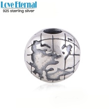 New 925 Sterling Silver Jewelry Ball Globe Stopper Clips Beads Suitable For European Fit Pandora Style Silver Bracelet KT076-N