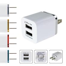 Plug Adapter 5V 2.1/1A Double US AC Travel USB Wall Charger for iPhone Samsung Galaxy HTC smartphone Adapter PJ0743