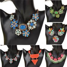 Fashion Jewelry for Women Crystal Vintage Retro Copper Shourouk Necklaces & Pendants Acrylic Statement Collar Necklace