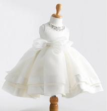 2015 New Flower Girl Dresses for Wedding Brand Princess Big Bow Party Girl Dress Baby Kids