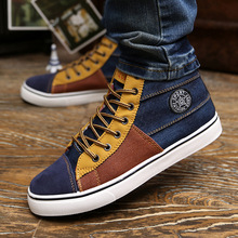 2014 new autumn male 0aidas wholesale Korean jeans men high shoes casual shoes