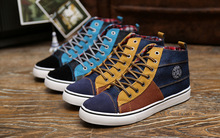 2014 new autumn male 0aidas wholesale Korean jeans men high shoes casual shoes