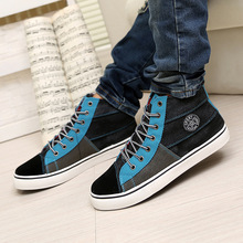 2014 new autumn male 0aidas wholesale Korean jeans men high shoes casual shoes