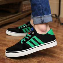 new spring and summer 2014 leisure fashion men s shoes wholesale Korean striped breathable canvas