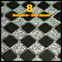 33pcs 30 30cm EUR Crystal Glass Mosaic Tiles Marble Mirror Diamond Tiles for Bathroom Bedroom KTV