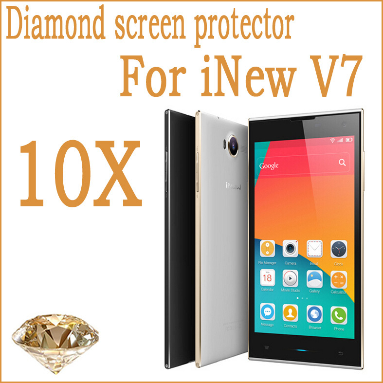 High Quality 10pcs Mobile Phone 5 0 iNew V7 Diamond Screen Protector film with Cleaning Cloth
