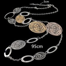 2015 Fashion Statement Necklaces For Women Vintage Oval Hollow Gold Silver Plated Long Necklace Accessories Jewelry
