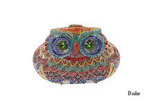 Animal Shape Owl New crystal luxury women handbags 100 handmade women cute bags CO9323