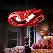 Resin and Glass Red Modern LED Pendant Light Lamp For Home Living Room Lustres e