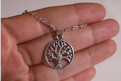 10pcs 2015 New Fashion Jewelry Alloy Tibetan Silver Lovely Tree of Life Charms Pendant Necklace 60CM