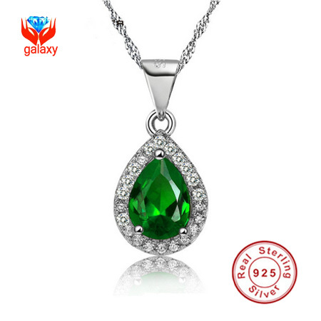 2015 New Trendy 100 925 Silver Zircon Crystal Pendant Necklace Fashion Jewelry 925 Sterling Silver Charm