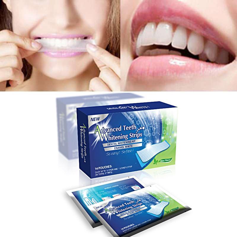 B 14Bags Box Teeth Whitening Strips Gel Care Oral Hygiene Clareador Dental Bleaching Tooth Whitening Bleach