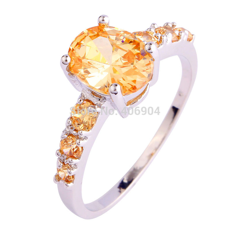 Unisex Oval Cut Morganite 925 Silver Ring Size 6 7 8 9 10 11 12 13