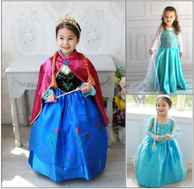 Hot 2015 Summer Girls Dress Baby Kids Clothes Elsa Anna Princess Party Dresses Vestidos Infants Children