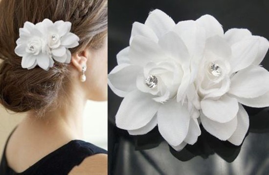 New Rose Flower Crystal Hair Pins Wedding Bridal hair Accessory Bridesmaid 
