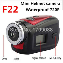 HD portable digital camera F22 HD 720P30FPS action sports helmet camera waterproof 30 meters wide viewing