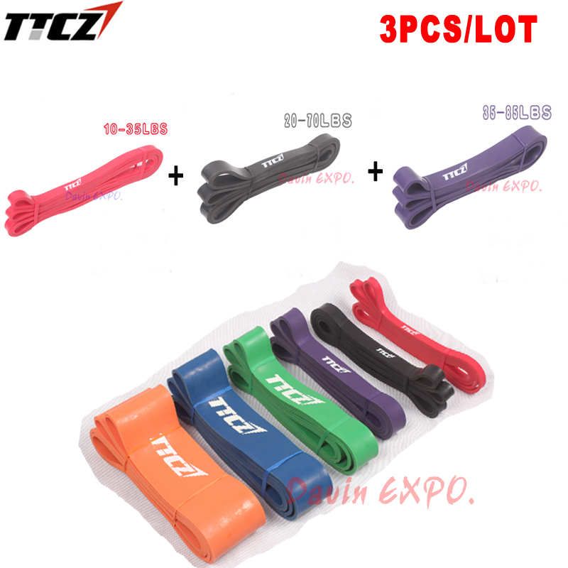 3PCS Lot Unisex Fitness CrossFit Loop Pull Up Exercise Resistance Bands Rubber Expander bandS Length 208cm