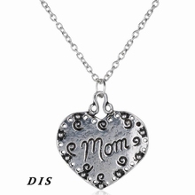 New Arrival High Quality Heart Pendant Alloy Silver Plated Mom Pendant Necklace Chain Jewlery For Mother Wholesale Free Shipping