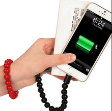 NEW Candy Color Acrylic Buddha Beads Bracelet Micro Usb Cable Usb For iphone 5 5s 6
