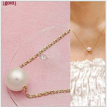 2015 Brand Design Fashion Vintage Elegant Charm Simple Generous Pearl Pendent Chain necklace Jewelry cheap sales