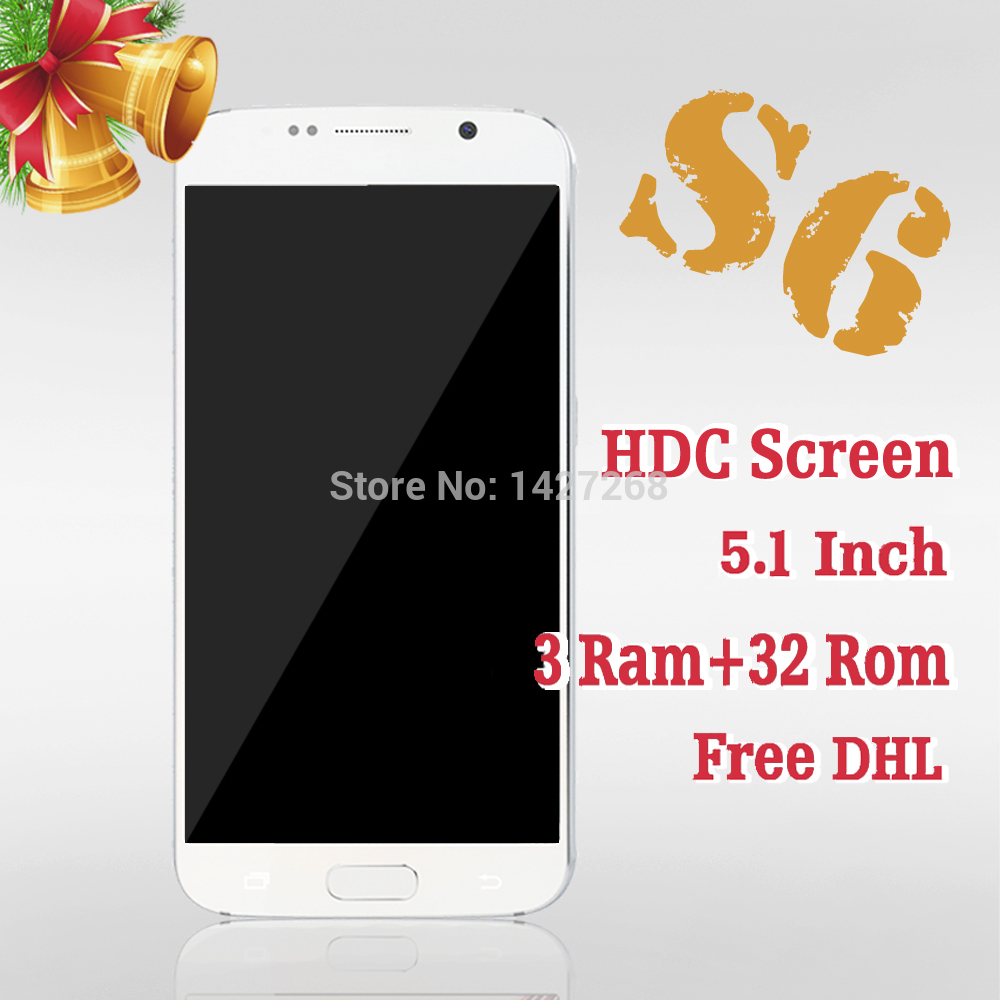2015 New S6 Mobile Phone Free DHL 5 1 2GB Ram 32GB Rom Original Logo Android